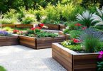 garden design with sleepers and gravel